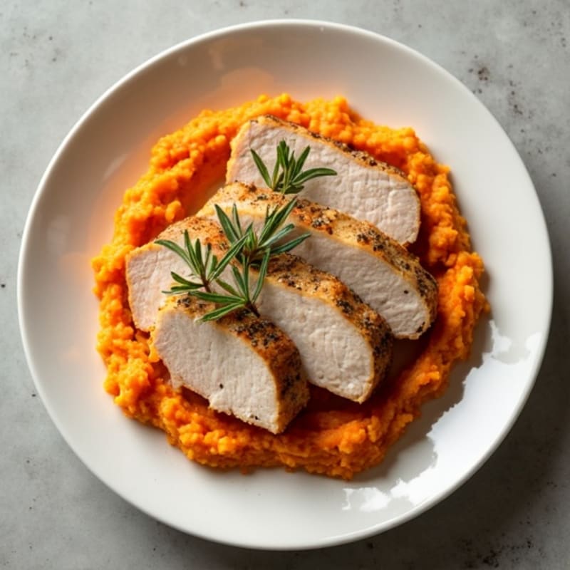 Herb-Roasted Turkey Breast with Sweet Potato Mash