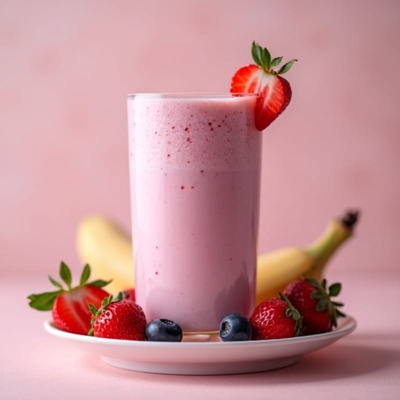 Creamy Strawberry Blueberry Protein Shake