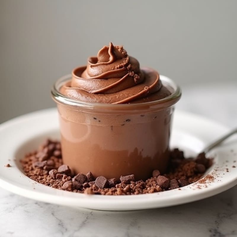 Chocolate Protein Mousse with Peanut Butter Swirl