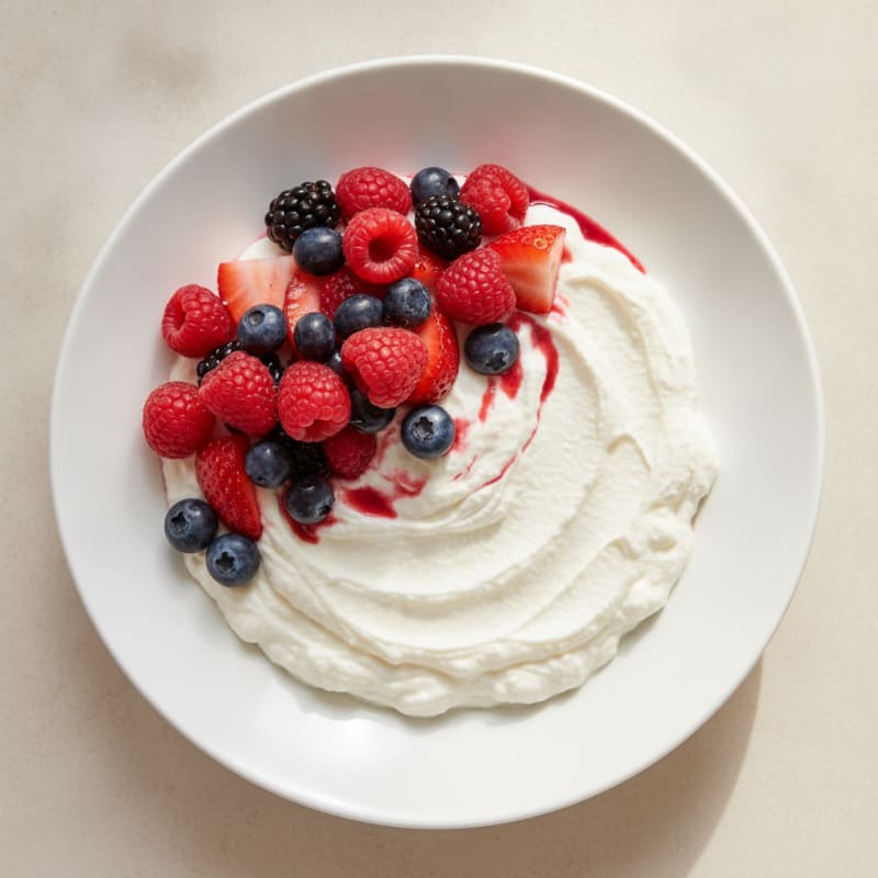 Silky Greek Yogurt Protein Pudding with Mixed Berries