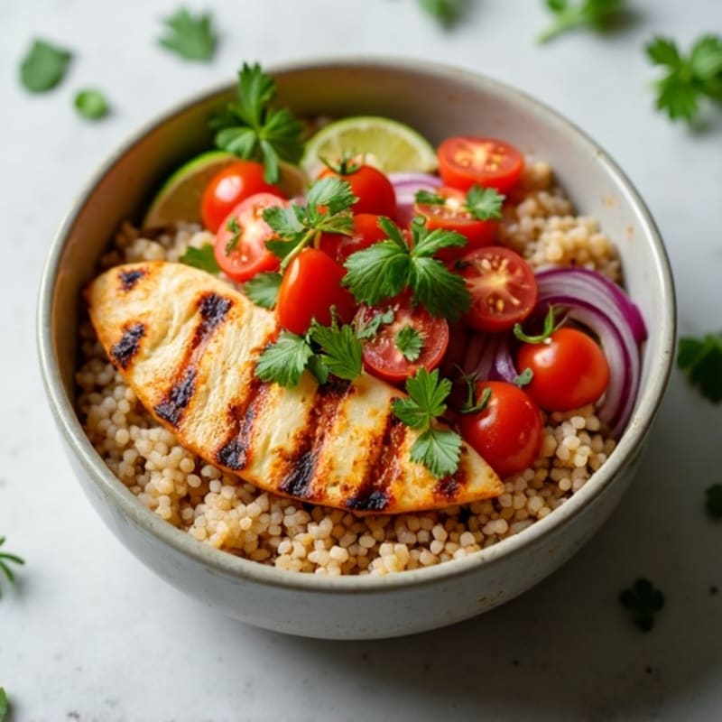 Grilled Chicken and Rice Bowl with Fresh Salsa