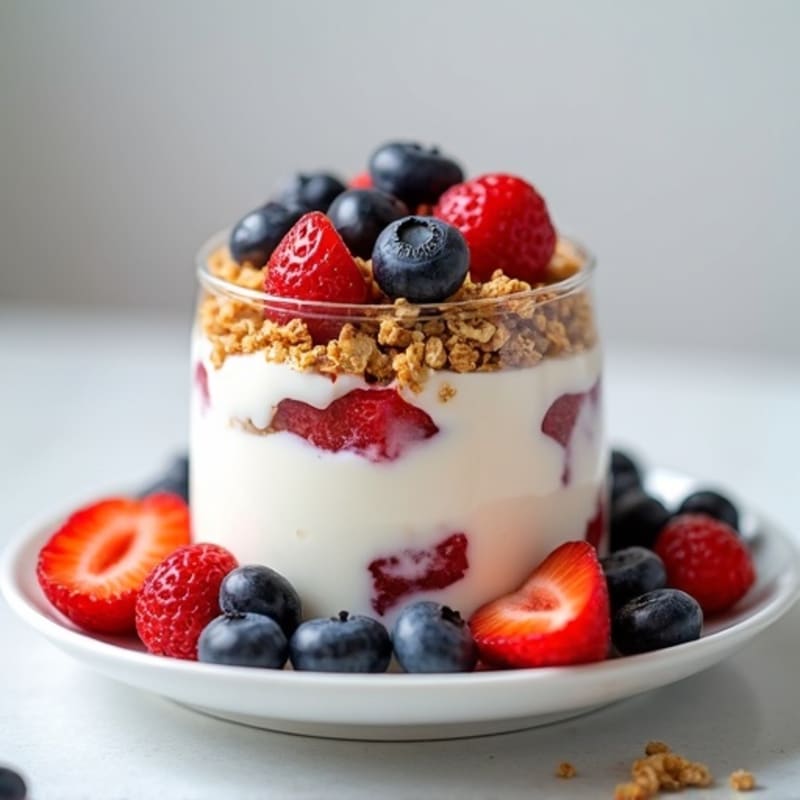 Creamy Greek Yogurt Parfait with Protein Granola and Berries
