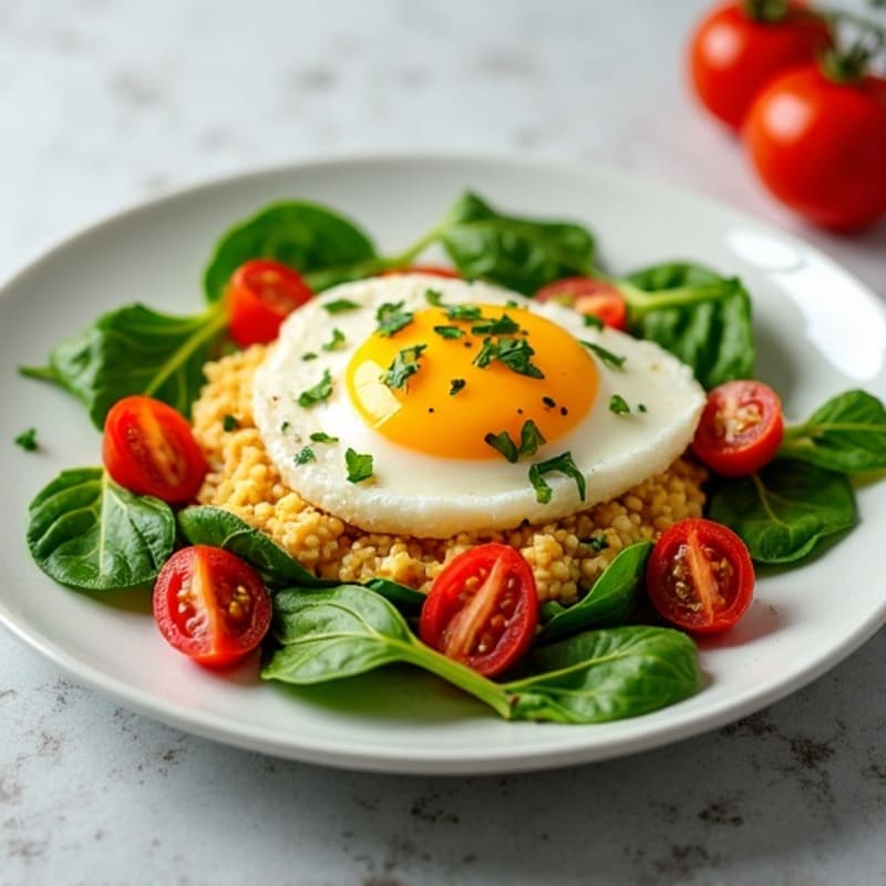 Egg White and Spinach Scramble with Roasted Tomatoes
