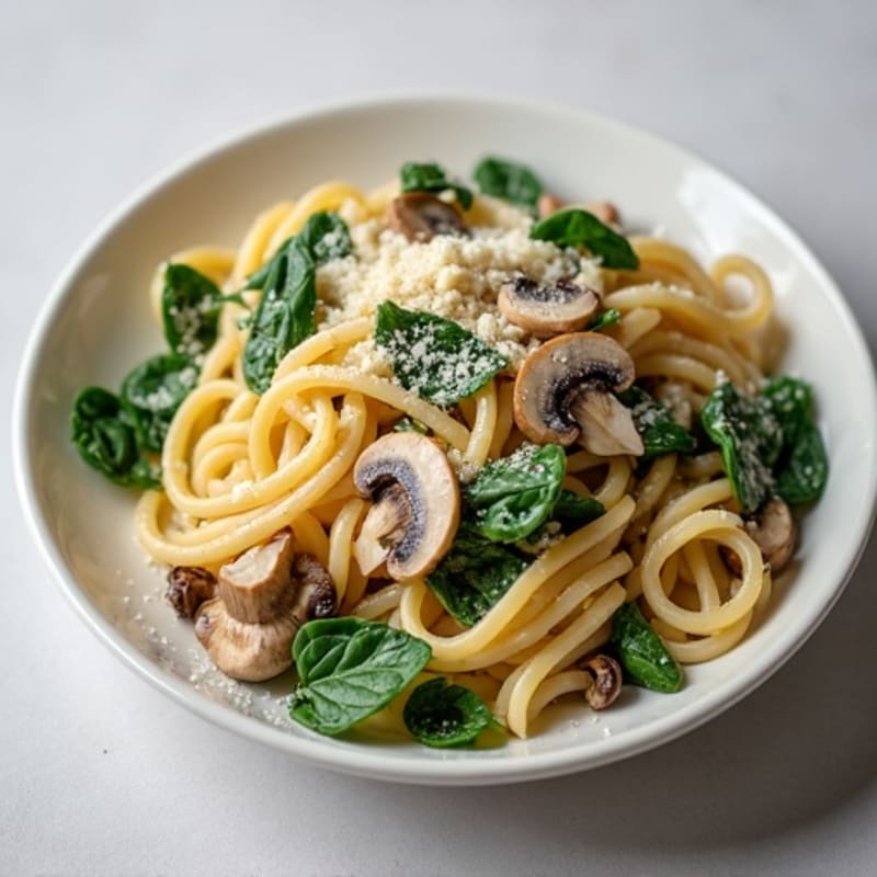 Creamy Truffle Mushroom Pasta with Spinach