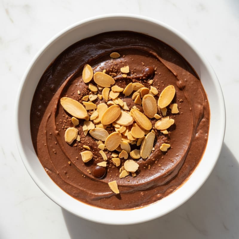 Silky Chocolate Protein Pudding with Almonds