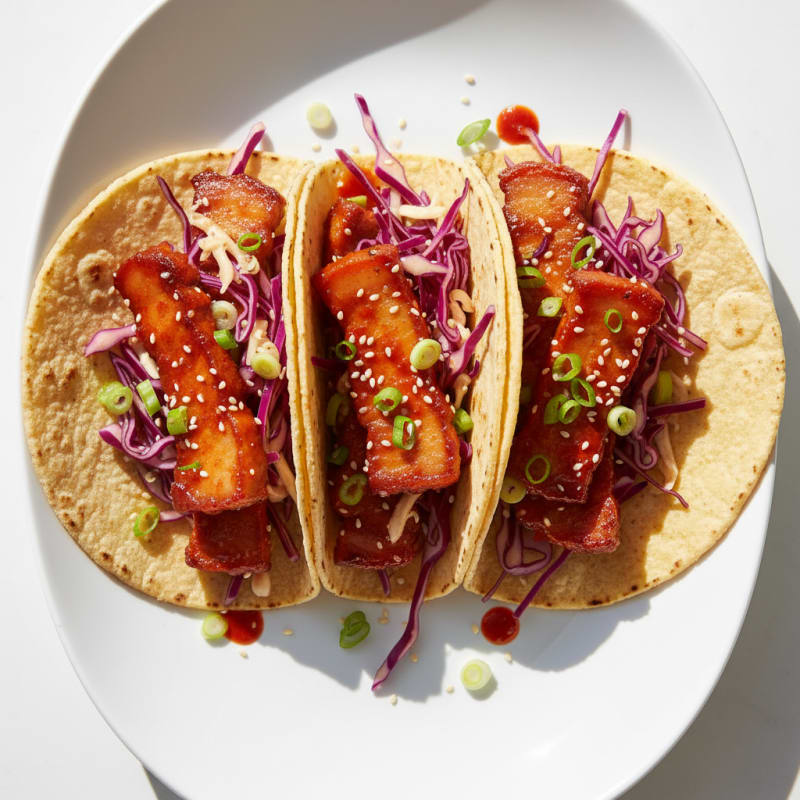 Spicy Gochujang Pork Belly Tacos