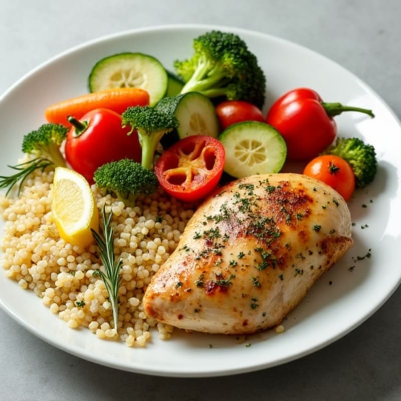 Herb-Roasted Chicken with Lemon Garlic Vegetables