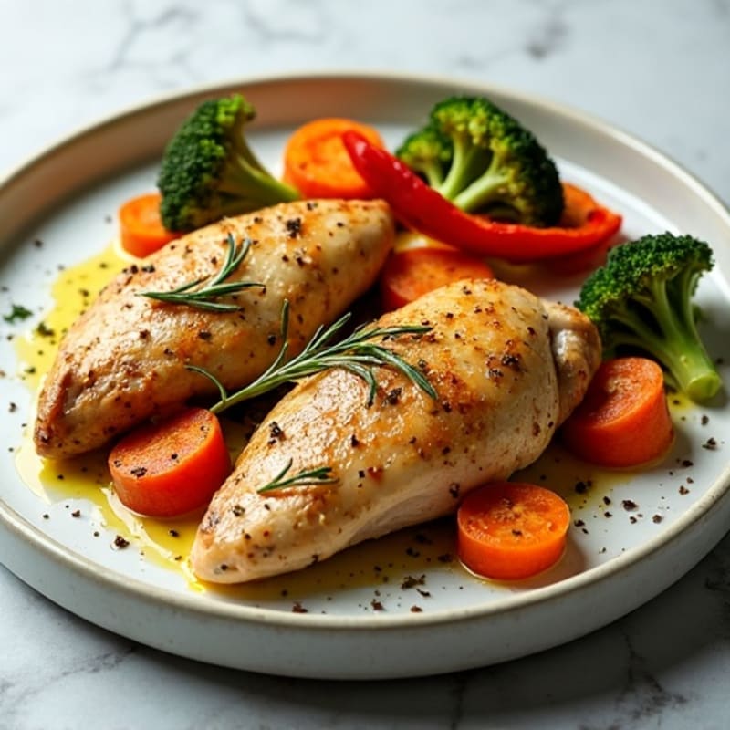 Herb-Roasted Chicken with Crispy Roasted Vegetables