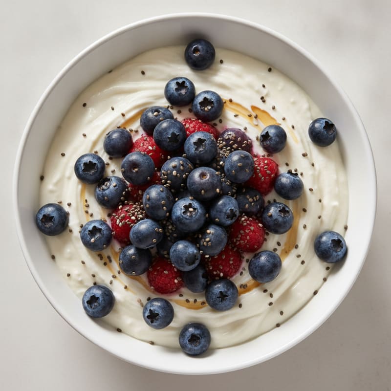 Silky Greek Yogurt Protein Pudding with Berries