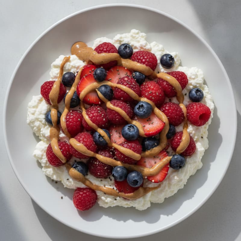 Silky Greek Yogurt Protein Mousse with Mixed Berries