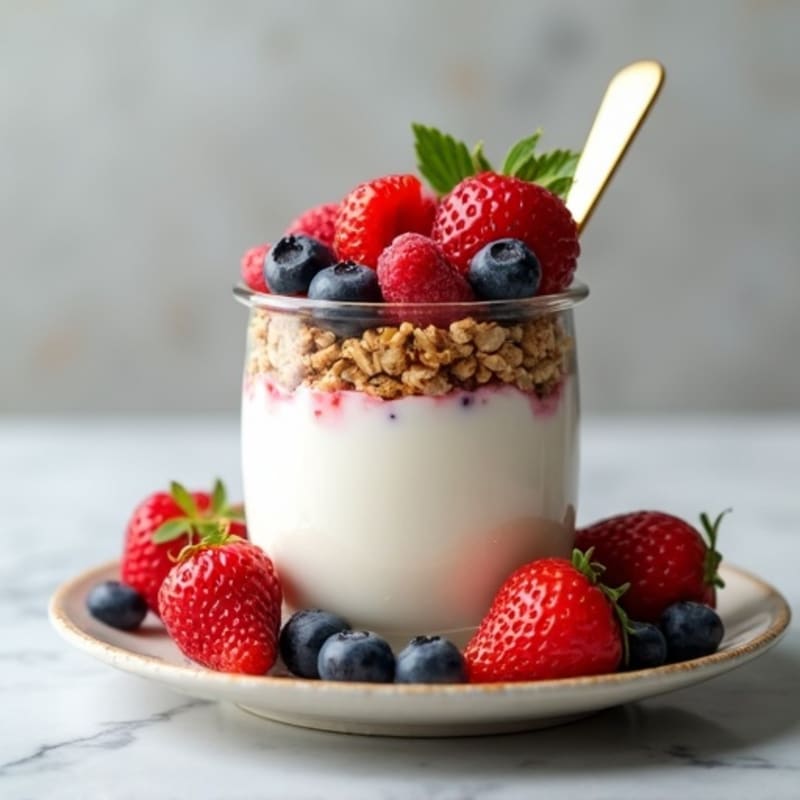 Protein Yogurt Parfait with Whey and Mixed Berries