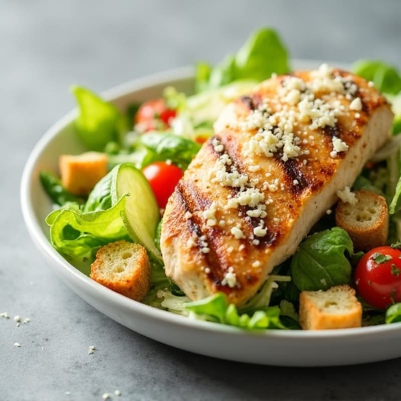 Grilled Chicken Caesar Salad with Creamy Dressing