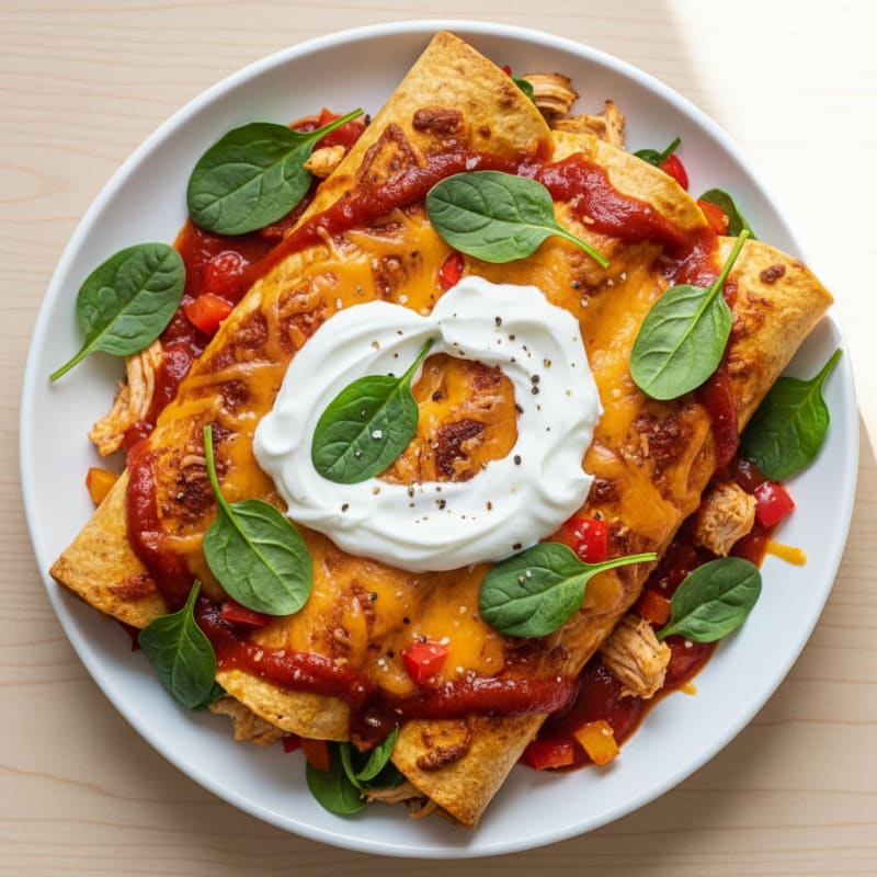 Creamy Chicken Enchiladas with Zesty Sauce