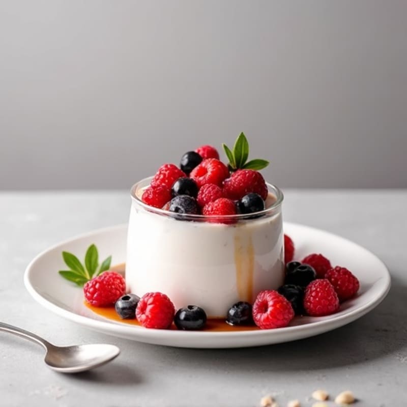Greek Yogurt Protein Pudding with Mixed Berries