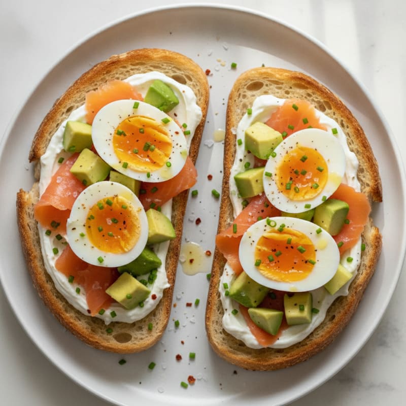 Avocado Sourdough Toast with Jammy Eggs