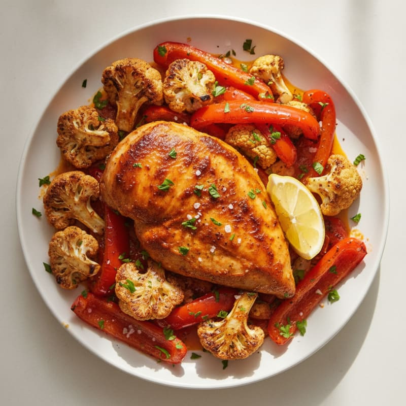 Spicy Harissa Chicken with Roasted Vegetables
