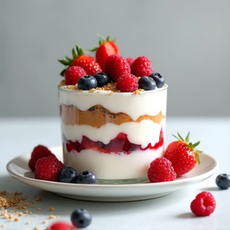 Greek Yogurt Parfait with Mixed Berries and Almond Butter