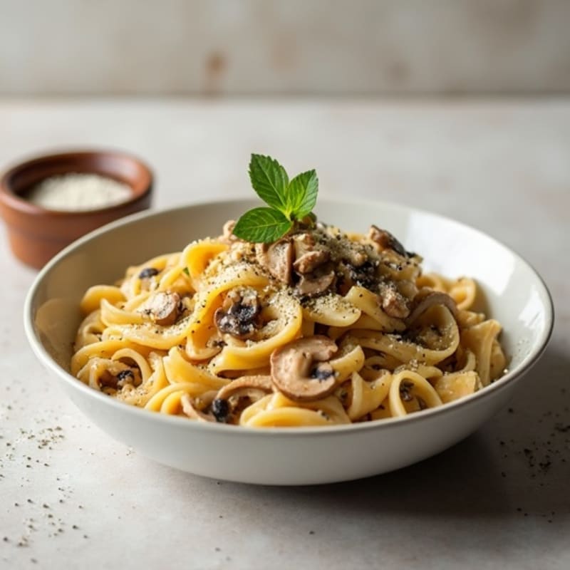Healthy Creamy Truffle Mushroom Pasta