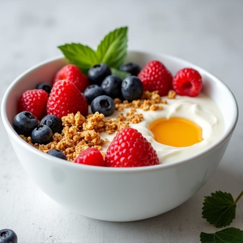 Creamy Greek Yogurt Power Bowl with Fresh Berries and Crunchy Granola