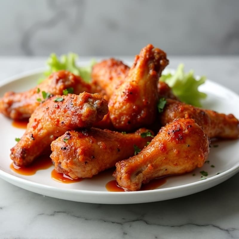 Crispy Baked Hot Honey BBQ Chicken Wings