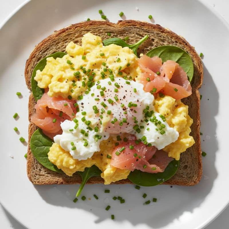Eggs with Toasted Rye Bread