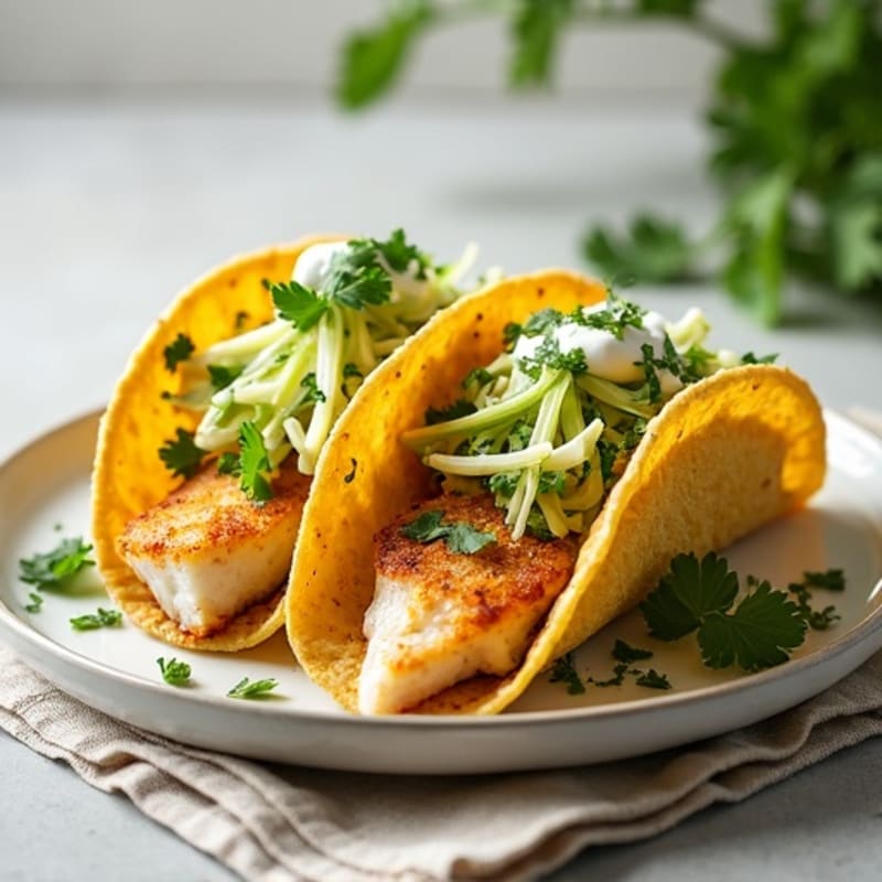 Crispy Baked Fish Tacos with Fresh Slaw