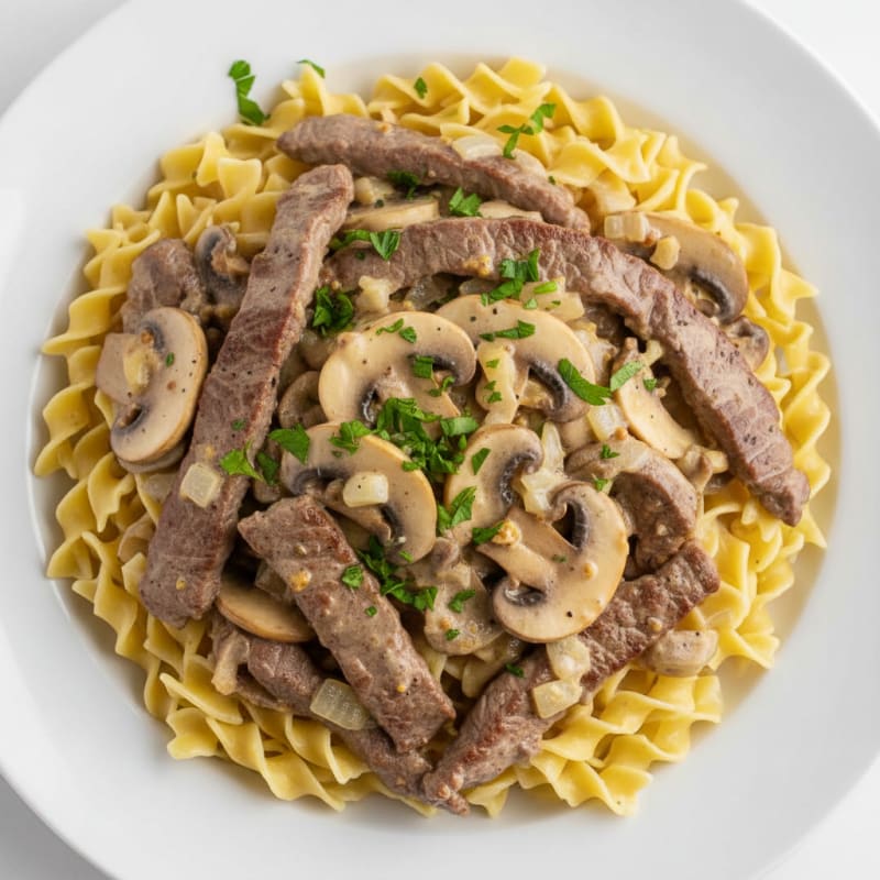 Classic Beef Stroganoff with Egg Noodles