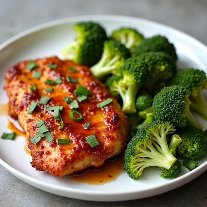 Crispy Teriyaki Chicken with Roasted Broccoli Florets