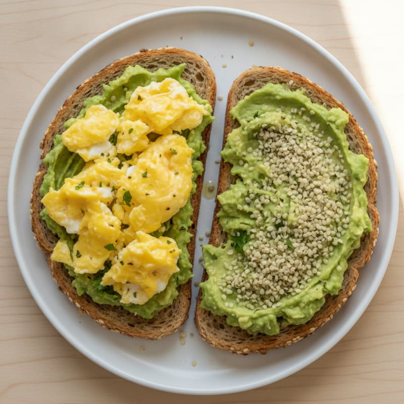 Egg and Avocado Toast with Hemp Seeds