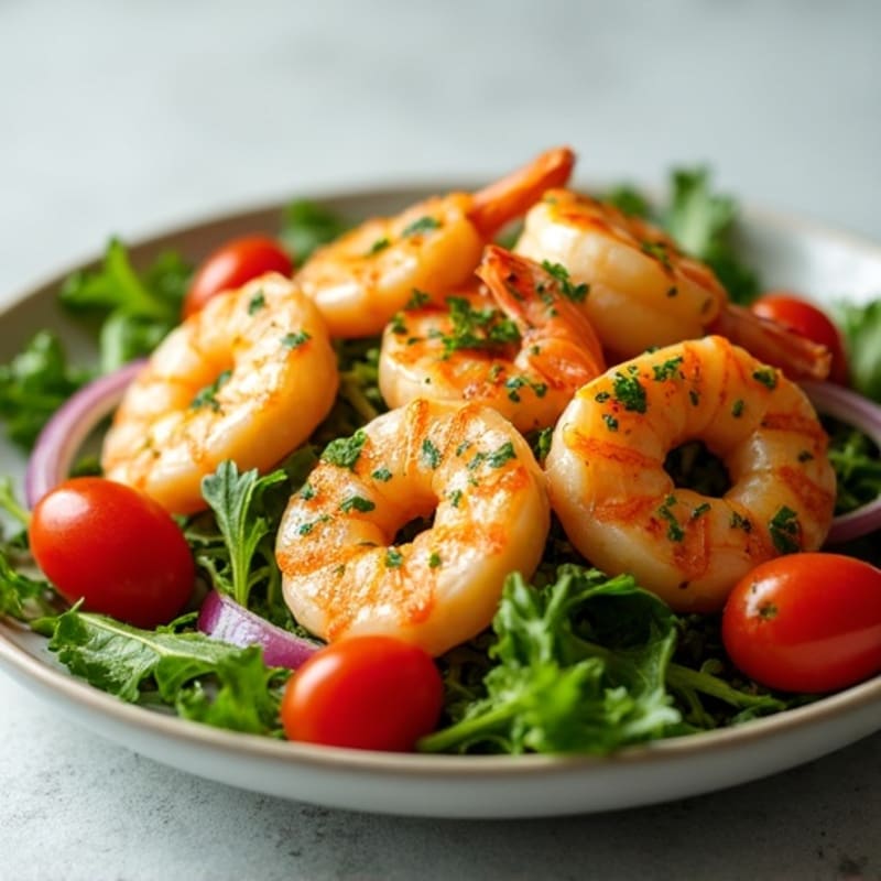 Lemon-Dill Shrimp and Crispy Greens Salad