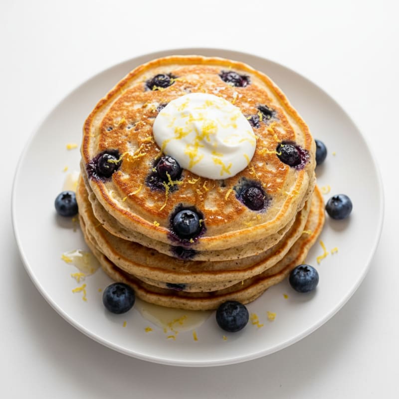 Blueberry Ricotta Pancakes with Lemon Zest