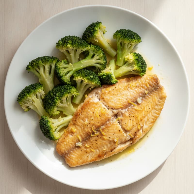 Seared Tilapia with Steamed Broccoli