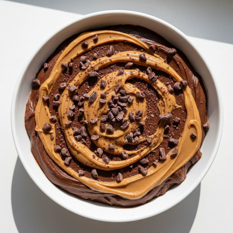 Protein Chocolate Greek Yogurt with Peanut Butter Swirl