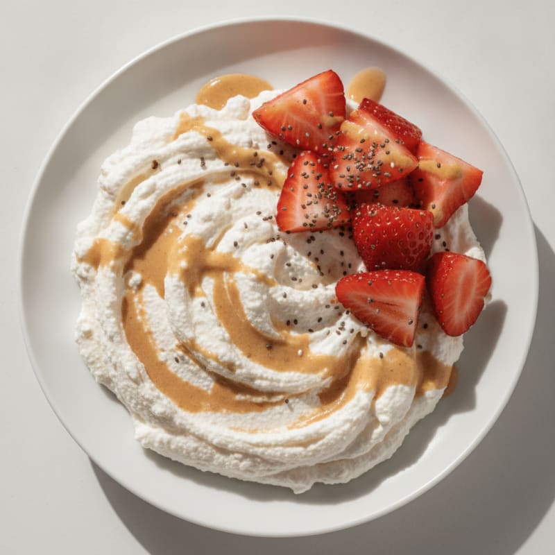 Greek Yogurt and Whey Protein Mousse with Fresh Berries