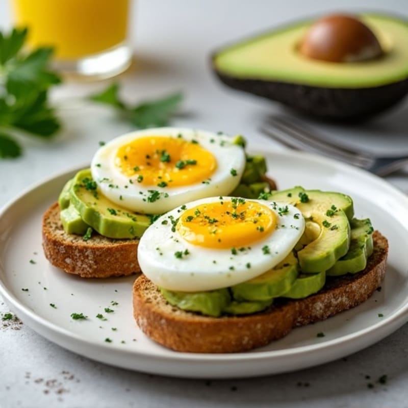 Herb-Seasoned Boiled Eggs with Avocado Toast