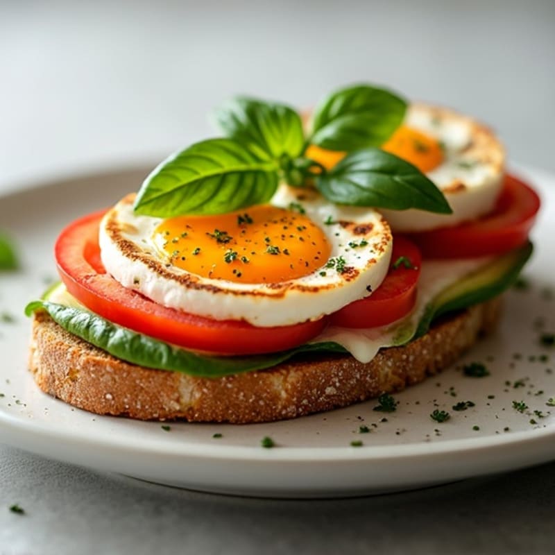 Crispy Grilled Fresh Mozzarella, Tomato, and Basil Sandwich