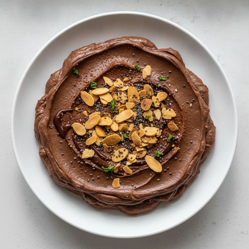 Silky Chocolate Protein Pudding with Toasted Almonds