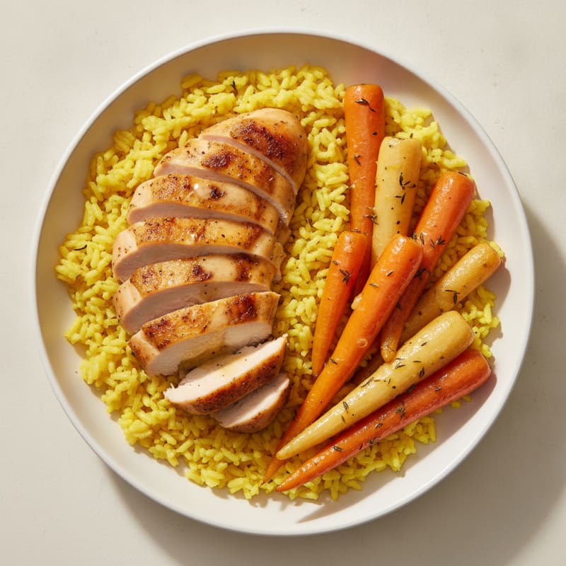 Herb-Roasted Chicken with Lemon-Kissed Vegetables