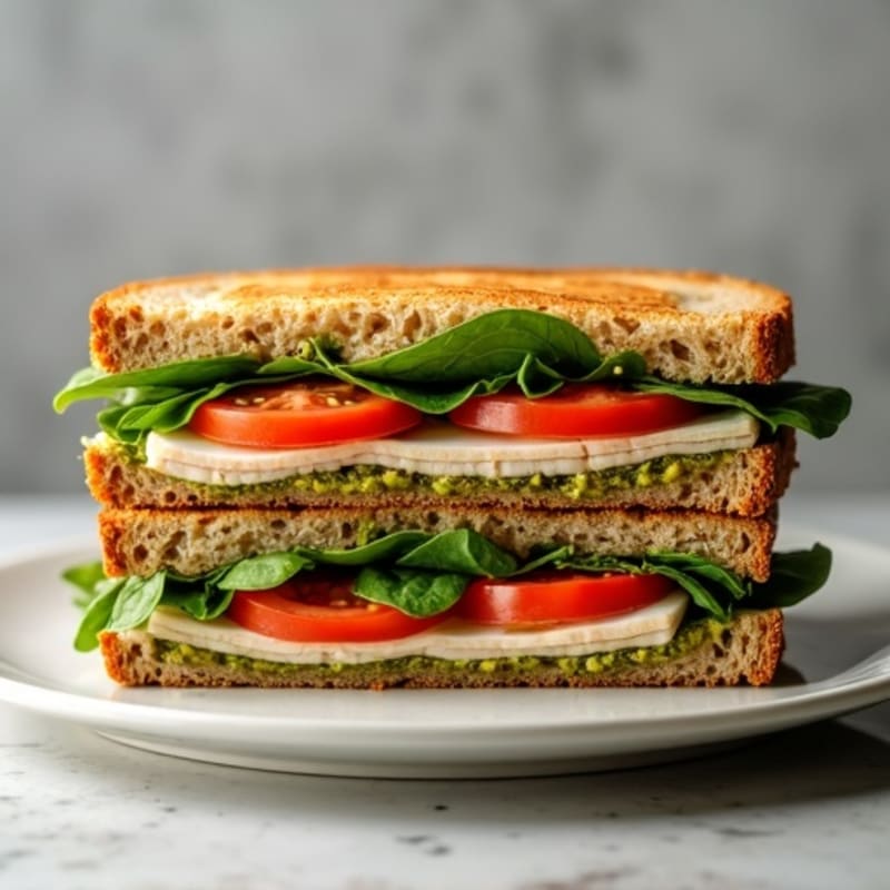 Crispy Fresh Turkey Pesto Panini