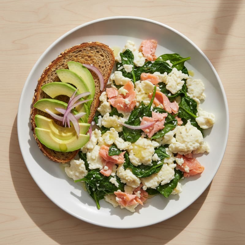 Smoked Salmon and Egg White Scramble with Spinach