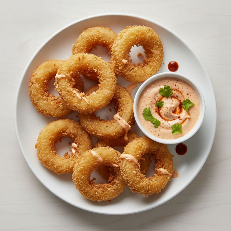 Beer-Battered Onion Rings with Chipotle Aioli