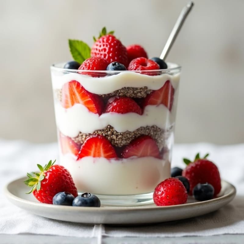 Creamy Greek Yogurt Parfait with Fresh Berries and Chia