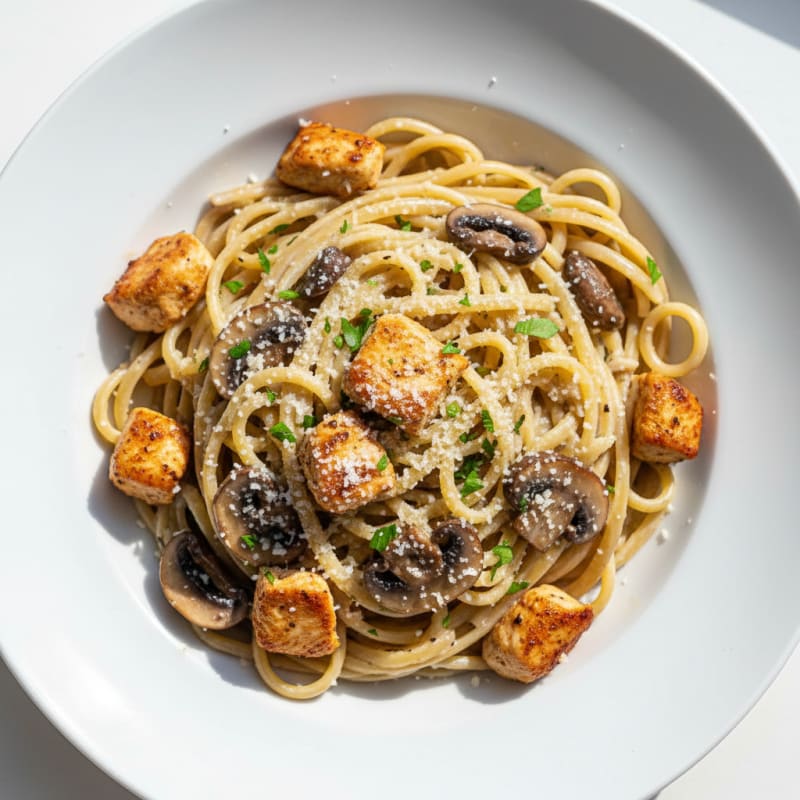 Truffle Mushroom Linguine with Parmesan