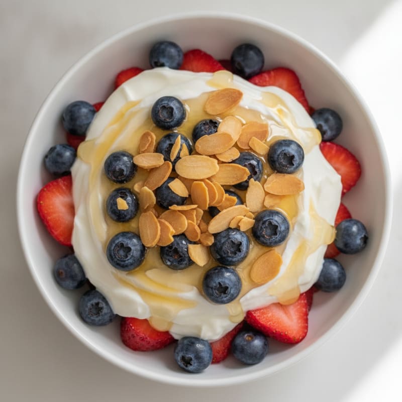 Greek Yogurt Parfait with Berries and Almonds