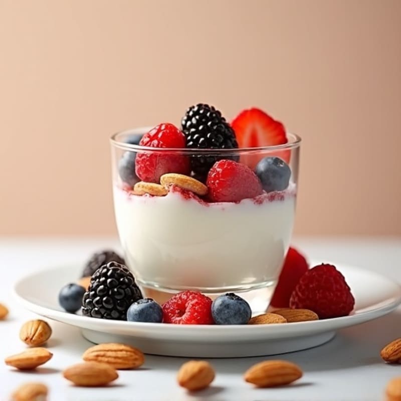 Crunchy Greek Yogurt Parfait with Honey-Roasted Almonds