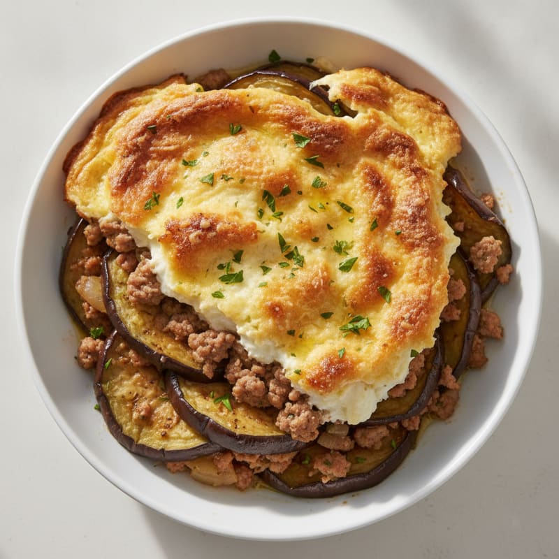 Lamb and Eggplant Moussaka Bake