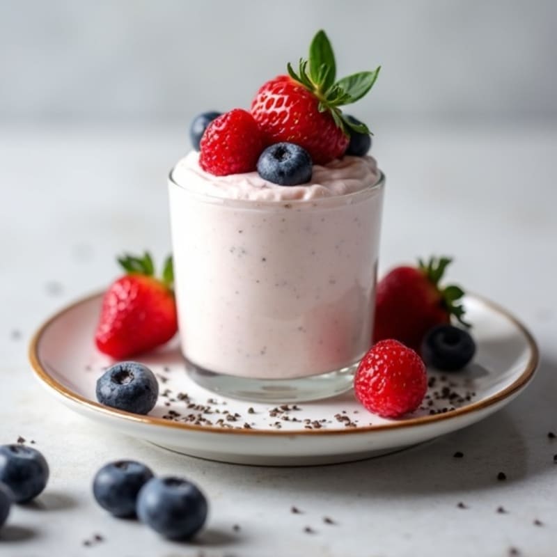 Greek Yogurt Protein Mousse with Mixed Berries