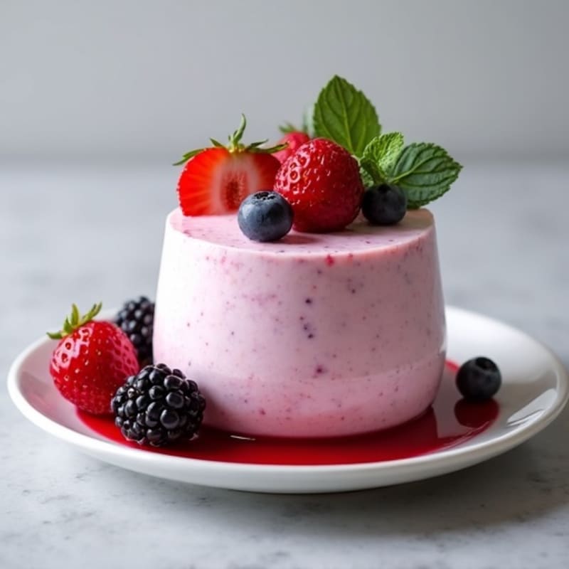 Greek Yogurt Protein Mousse with Mixed Berries