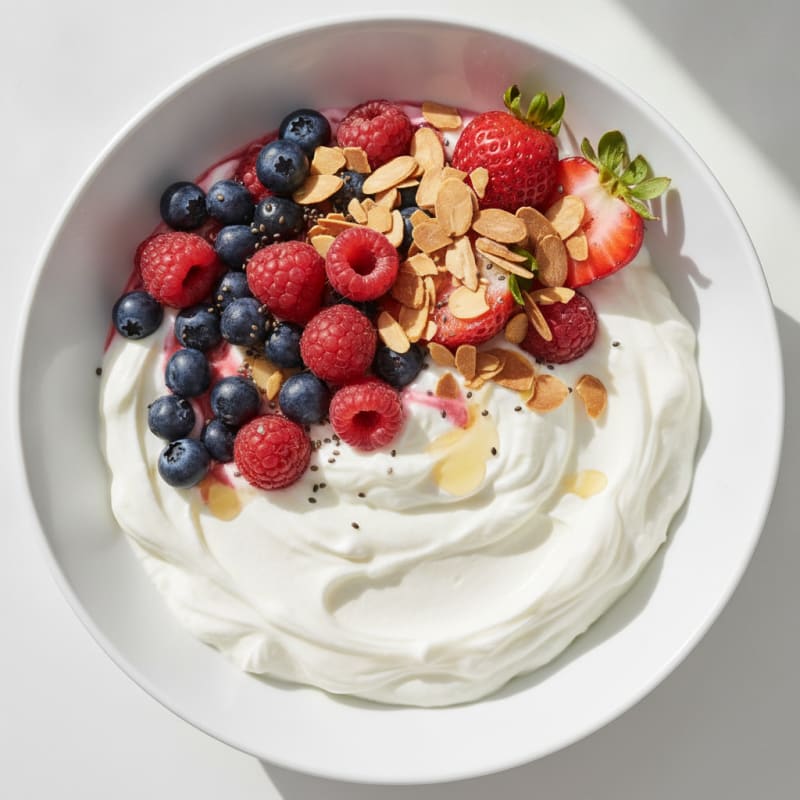 Silky Greek Yogurt Protein Bowl with Mixed Berries