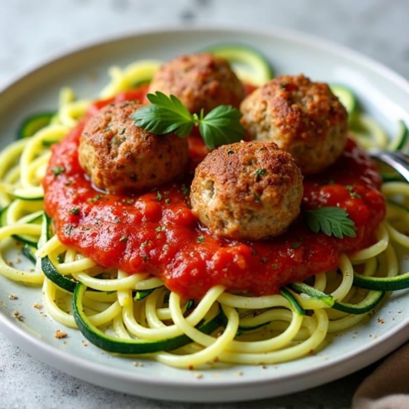 Lean Turkey Meatballs with Zucchini Noodles